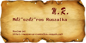 Mészáros Ruszalka névjegykártya
